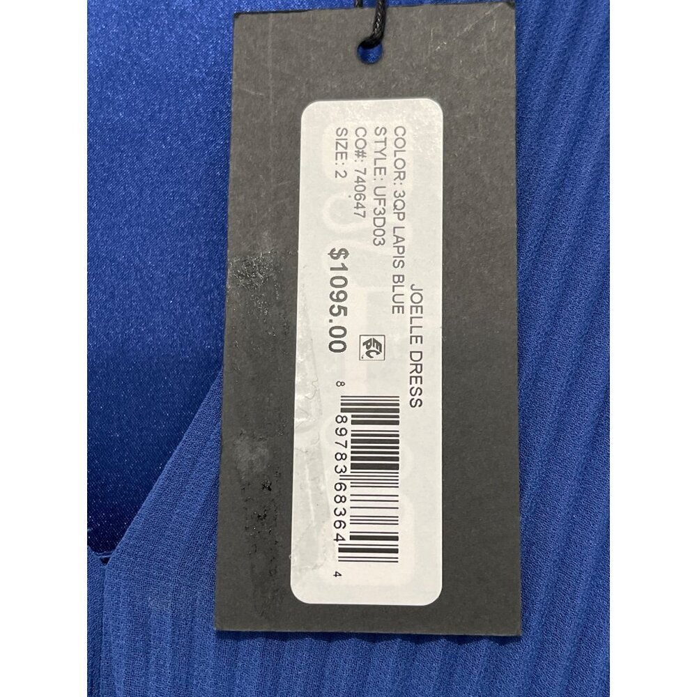 Ungaro $1095 Blue Pleated Cape Maxi Dress Size 2 NWT - Picture 7 of 10